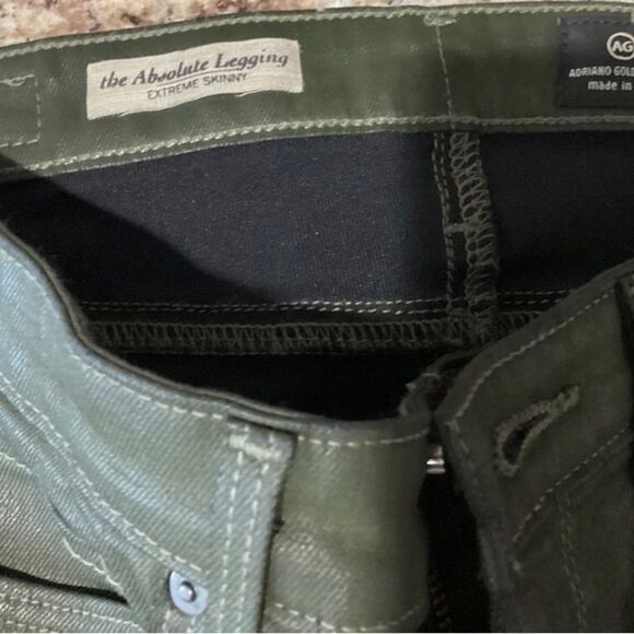 AG Jeans Women’s Size 26 Color Green Adriano Goldschmied Extremely Skinny - Picture 3 of 8